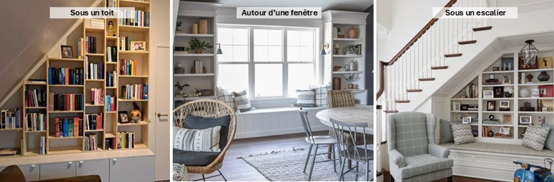 Les contraintes de forme de la bibliothèque sur mesure influent sur le prix