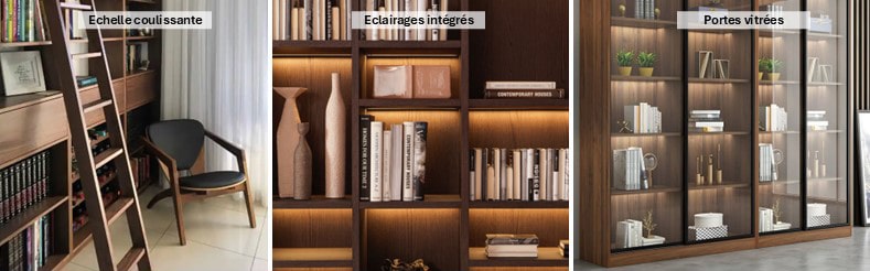 Les options de la bibliothèque sur mesure influent sur le prix