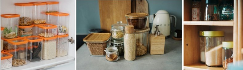 Rangement de la cuisine : utiliser des bocaux pour les aliments secs