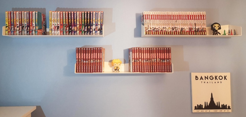 Décoration murale avec des livres grâce aux étagères flottantes Delta+