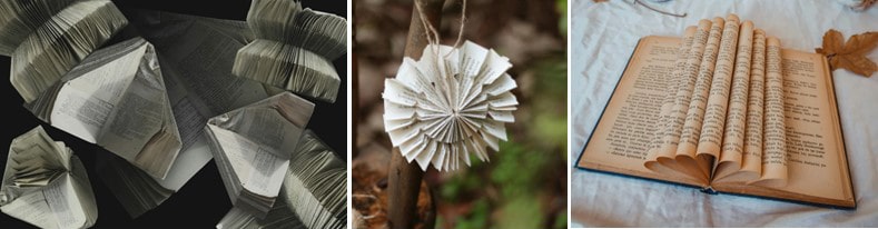 Décoration murale avec des livres : upcycling, sculptures et pliages de pages de livres 