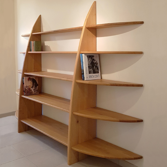 Belle bibliothèque en bois naturel chêne massif - Voile - Essentia Mobilia