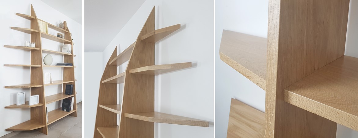 Bibliothèque chêne massif contemporaine sur mesure by Essentia MOBILIA