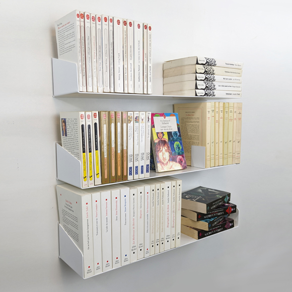 Bibliothèque murale blanche pour livre 15 cm de profondeur