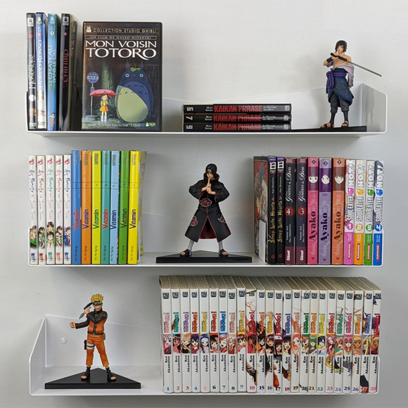 Bibliothèque murale design suspendue pour mangas - Delta+