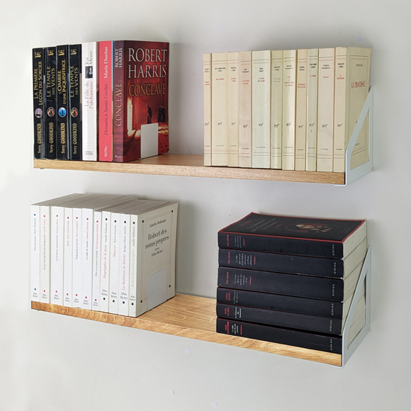 Bibliothèque murale suspendue en bois pour livres - Proust