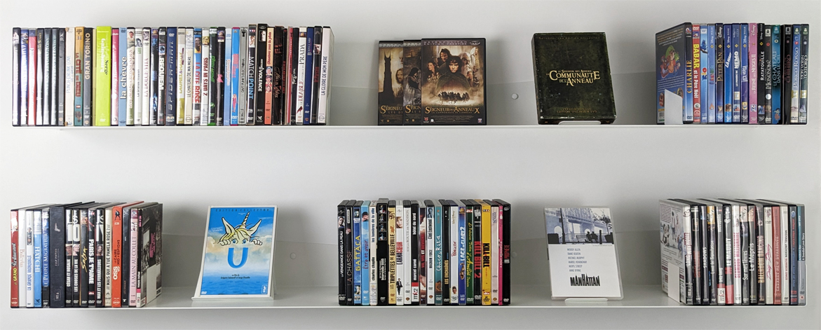 Ensemble d'étagères murales en métal pour ranger les DVD
