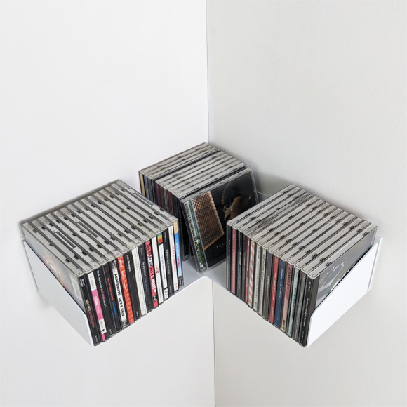 Etagère murale d'angle pour CD en métal - Corner Essentia Mobilia