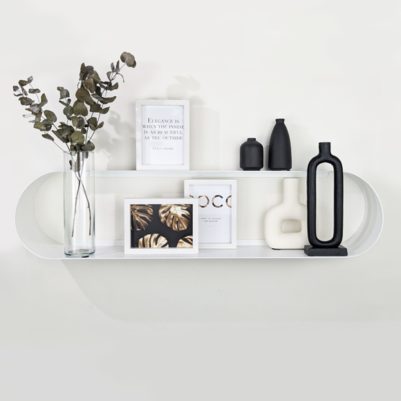 Etagère murale double arrondie métal 16,5 cm de profondeur