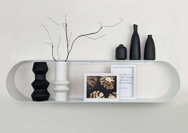 Etagère murale originale arrondie en métal - Capsule par Essentia Mobilia
