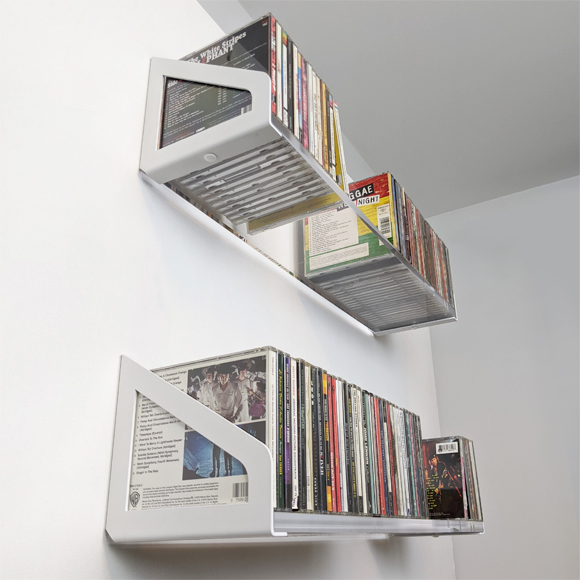 Etagères murales à CD transparentes en plexiglas - Gamma Essentia Mobilia
