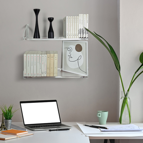 Etagères murales transparentes en plexiglas pour le bureau - Gamma par Essentia Mobilia