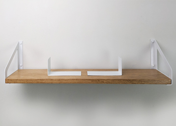 Etagère murale Proust avec paire de cale-livres blancs